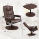 Brown massage recliner chair with ottoman, featuring a top view and soft PU leather for added comfort and relaxation.