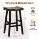 29-inch solid wood saddle-seat bar stool with curved surface and footrest, suitable for home and commercial use.