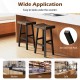 29-inch solid wood saddle-seat bar stools with curved seat surface and anti-skid foot pads, ideal for kitchen or café.