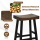 Solid wood saddle-seat bar stool with curved surface and footrest, made from durable acacia wood for comfort and.
