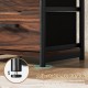 Adjustable foot pads of the 3-tier retro nightstand protect floors and ensure stability on uneven surfaces.