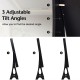 Adjustable tilt angles of the Standing Mirror Jewelry Cabinet in black, designed for optimal viewing and organization.