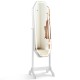 Freestanding jewelry cabinet armoire with touch control LED mirror, showcasing a sleek octagonal design and stable.