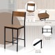 Bar stool with ergonomic hollow back and wide seat, featuring a solid steel frame and non-slip foot pads for durability.