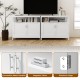 White kitchen buffet server sideboard cabinet with 2 doors, adjustable shelf, and convenient metal handles for.