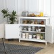 White kitchen buffet server sideboard with 2 doors, adjustable shelves, and spacious countertop for versatile storage.