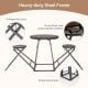3-piece gray dining table set featuring a round table with foldable stools, made of MDF and heavy-duty steel for.