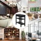 Black side end table with drawer and 2-tier open storage shelves, ideal for small spaces in any room.