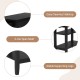 Side end table in black with easy cleaning tabletop, 2-tier open shelves, and stable supporting legs for versatile.