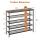 5-tier metal shoe rack with adjustable shelves, sturdy steel frame, ideal for living room or entryway storage.