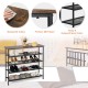 Industrial adjustable 5-tier metal shoe rack with a sturdy frame, waterproof surface, and ample storage for 16-20 pairs.
