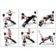 Adjustable incline fitness sit up bench with cushioned seat and anti-stress punching ball for efficient workouts.