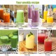 Slow masticating juicer with 4.8" feed plate, designed for high juice yield and quiet operation, perfect for healthy.