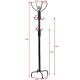 Metal coat rack with 12 hooks, premium powder-coated steel, elegant design, perfect for coats and hats.