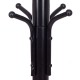 Close-up of the metal coat rack with 12 hooks, featuring a sturdy powder-coated steel construction for versatile use.