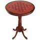 Round wooden pub pedestal side table with chessboard design, sturdy solid wood, ideal for dining or bistro use.