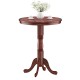 42-inch wooden round pub pedestal side table with chessboard design, perfect for dining rooms or bistros.