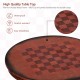 Round 42-inch wooden pub table with chessboard top, solid rubber wood frame, waterproof and scratch-resistant for.