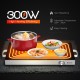 Electric warming tray with a spacious glass top, adjustable temperature, and stainless steel finish for buffets and.