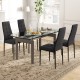Set of 4 ergonomic fabric dining chairs with high backrest and cushioned seats, perfect for dining rooms or kitchens.