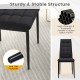 Black fabric dining chair with high backrest, upholstered cushion, and sturdy powder-coated metal frame for versatile.