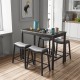5-piece dining set featuring a bar table and 4 upholstered stools, perfect for modern dining in kitchens or bistros.