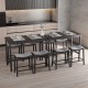 5-piece dining set featuring a spacious table and 4 upholstered stools, perfect for dining rooms and kitchens.