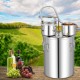 Stainless steel 10-gallon alcohol distiller with thumper keg and condenser, ideal for DIY whisky and fruit wine.