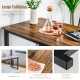 Dining table set with large brown tabletop and two benches, perfect for dining rooms and compact spaces.