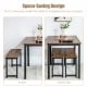 Dining table set with 2 benches in use and stored, featuring a compact, space-saving design for small spaces.