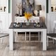 47-inch dark gray dining table with a smooth surface, perfect for small spaces, accommodating up to 4 people.