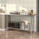 Stainless steel kitchen prep work table with adjustable undershelf, 24 x 60 inches, ideal for restaurant or home use.