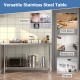 Stainless steel kitchen prep work table, 24 x 60 inches, with adjustable undershelf for versatile use in various spaces.