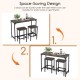 Counter-height dining table with two bar stools in gray, featuring a space-saving design for small rooms or apartments.