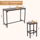 Counter-height dining table with 2 stools, gray engineered board, sturdy metal frame, ideal for small spaces.