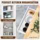 Modern kitchen island featuring a rubber wood countertop, large drawer, open shelves, and a 2-door cabinet for.