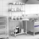 Stainless steel overshelf with adjustable lower shelf, featuring durable 18-gauge type 430 stainless steel for.