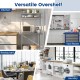 Stainless steel overshelf with adjustable lower shelf, ideal for restaurant kitchens and versatile storage solutions.
