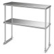 Stainless steel overshelf with adjustable lower shelf, made from 18-gauge type 430 stainless steel for restaurant.