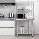 Stainless steel overshelf with adjustable lower shelf, ideal for restaurant kitchens and food preparation.