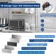 Stainless steel overshelf with adjustable lower shelf, made from durable 18-gauge type 430 stainless steel for kitchens.