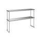 Stainless steel overshelf with adjustable lower shelf, ideal for home kitchens and restaurants, offering durable.