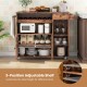 Rolling kitchen island cart in rustic brown with drop leaf, wine rack, and adjustable shelves for versatile storage.