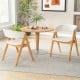 Set of 2 soft padded accent armchairs in natural and beige, featuring a curved backrest for comfort and modern design.