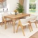 Set of 2 soft padded accent armchairs in natural and beige, perfect for dining rooms with a modern minimalist design.