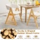 Set of 2 soft padded accent armchairs with rubber wood frame, beige upholstery, perfect for dining room or kitchen use.