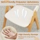 Set of 2 soft padded accent armchairs in natural and beige, featuring breathable upholstery and high-density sponge for.