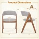 Set of 2 walnut and grey accent armchairs with curved backrest, 400 lbs capacity, ideal for dining or reception areas.