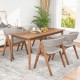 Set of 2 walnut and grey accent armchairs with curved backrests, perfect for dining rooms or kitchens.