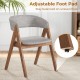 Set of 2 walnut and grey accent armchairs with adjustable foot pad for stability on uneven floors, ideal for dining.